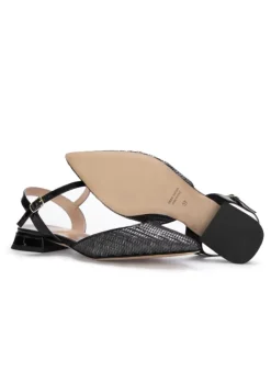 IL BORGO FIRENZE | SLINGBACK RAFIA VERNICIE SCHWARZ Outlet