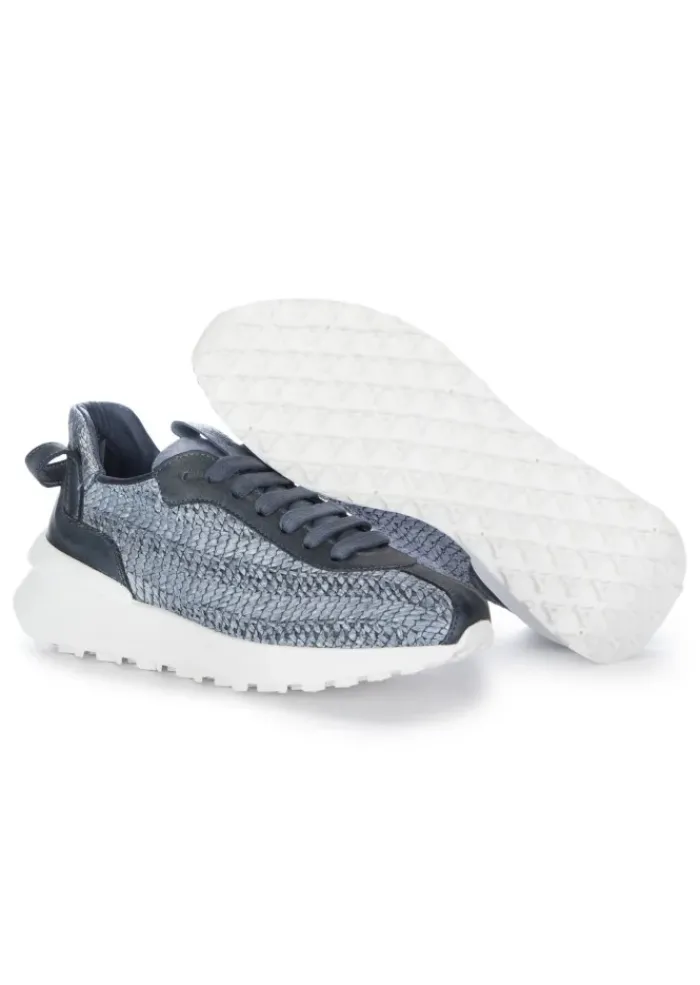 JUICE | SNEAKER RAFFIA LEDER BLAU Outlet