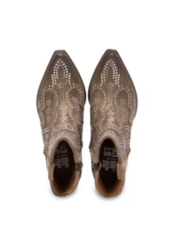 JUICE | WESTERN STIEFELETTEN WILDLEDER STRASS BRAUN Sale
