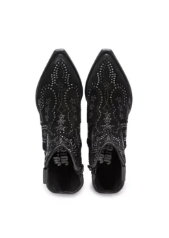JUICE | WESTERN STIEFELETTEN WILDLEDER STRASS SCHWARZ Sale