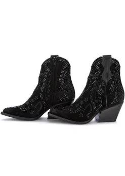 JUICE | WESTERN STIEFELETTEN WILDLEDER STRASS SCHWARZ Sale