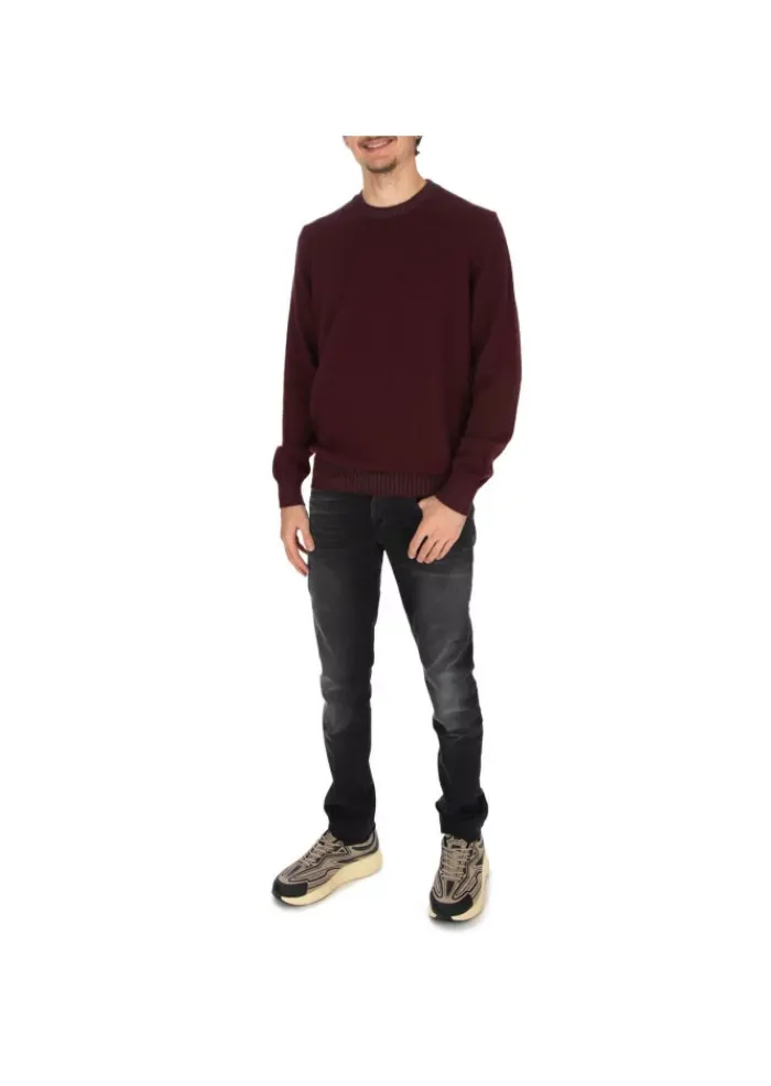 JURTA | PULLOVER GOVA MERINOWOLLE BORDEAUX Discount