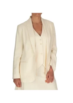 KARTIKA | BLAZER JACKE EINREIHIGER VERSCHLUSS CREMEWEIß Sale