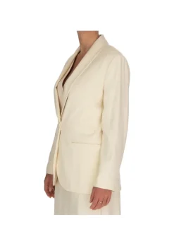 KARTIKA | BLAZER JACKE EINREIHIGER VERSCHLUSS CREMEWEIß Sale