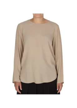 KARTIKA | BLUSE RUNDHALSAUSSCHNITT BEIGE Clearance