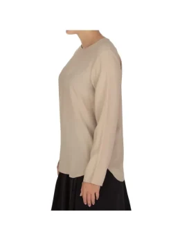 KARTIKA | BLUSE RUNDHALSAUSSCHNITT BEIGE Clearance