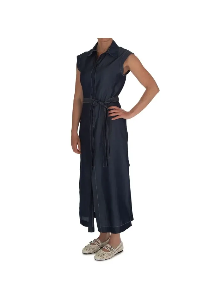 KARTIKA | KLEID DENIM SEITLICHEN SCHLITZEN BLAU Outlet