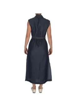 KARTIKA | KLEID DENIM SEITLICHEN SCHLITZEN BLAU Outlet