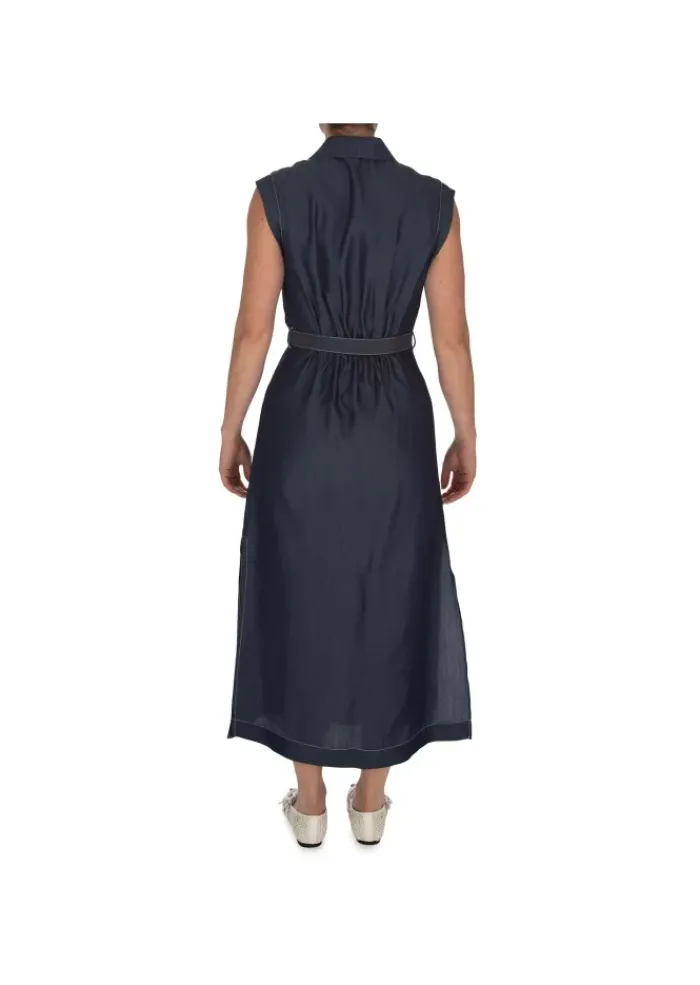 KARTIKA | KLEID DENIM SEITLICHEN SCHLITZEN BLAU Outlet