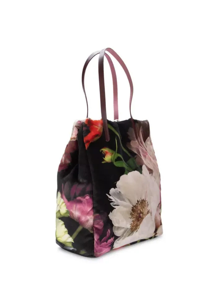 LE DAF | SHOPPER TASCHE OLANDA MEHRFARBIGE BLUMEN SCHWARZ Online