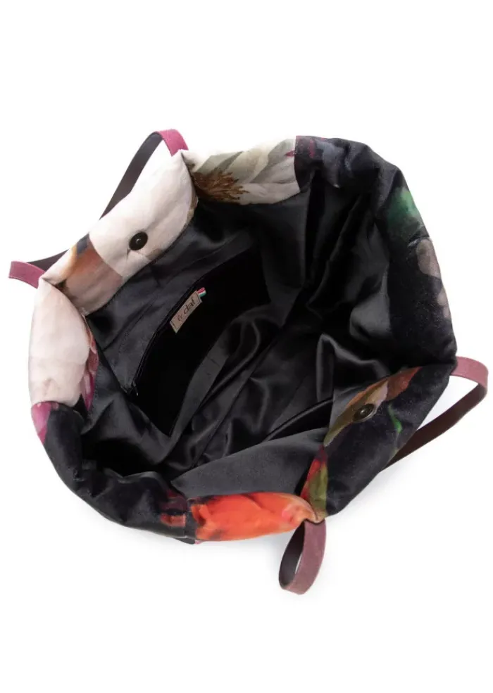 LE DAF | SHOPPER TASCHE OLANDA MEHRFARBIGE BLUMEN SCHWARZ Online
