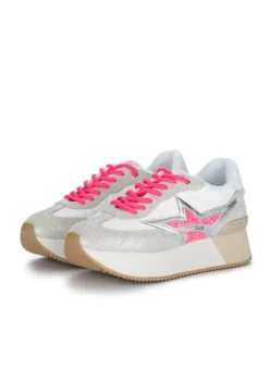 LIU JO | SNEAKER DREAMY LAMINATED SILBER ROSA New