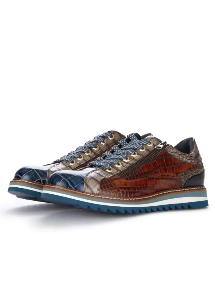 LORENZI | SCHNÜRSCHUHE BUGATTI COBALTO BLAU BRAUN New