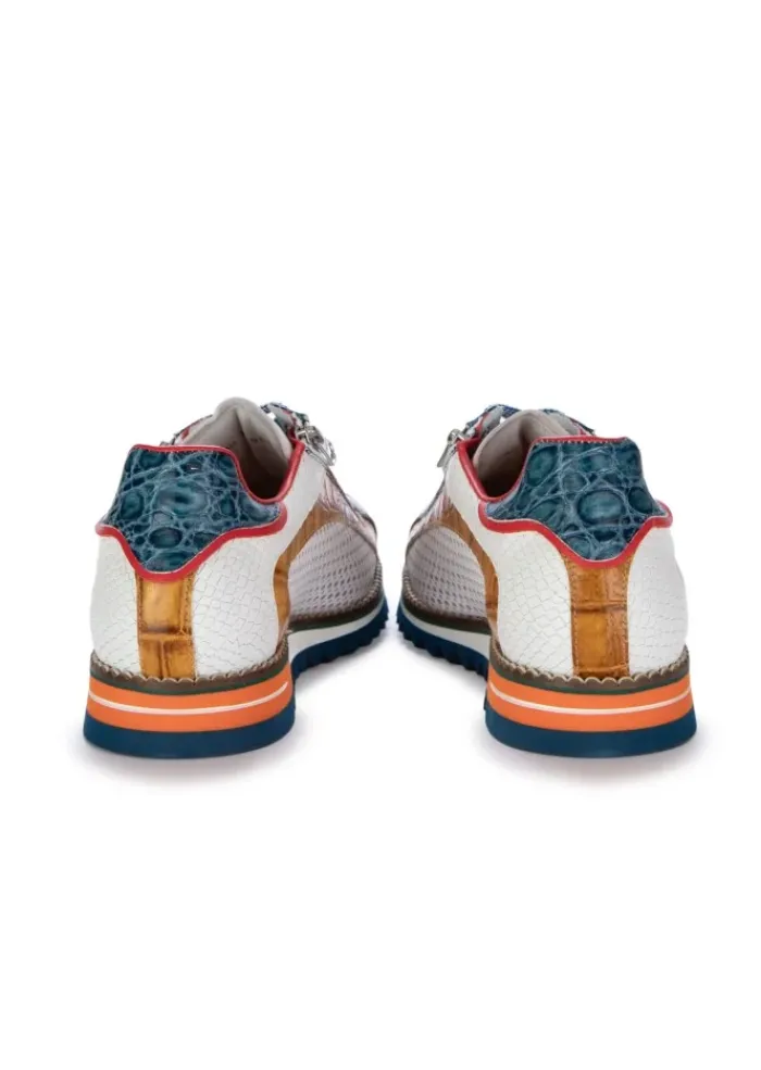 LORENZI | SCHNÜRSCHUHE FRESH WEIß BRAUN BLAU Discount
