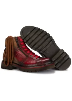 LORENZI | SCHNÜRSTIEFELETTEN SAFARI ROT BRAUN Discount