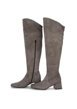 MA+DE 94 | HOHE STIEFEL WILDLEDER TAUPE New