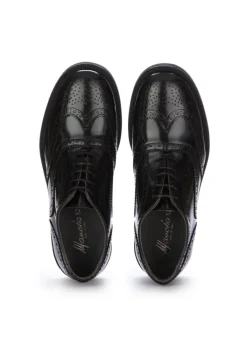 MANOVIA 52 | FLACHE SCHUHE BRUSH SCHWARZ New