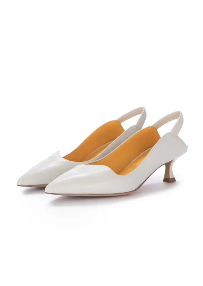 MARA BINI | SLINGBACK ABSATZ NAOMI COTTON WEIß New