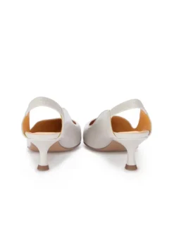 MARA BINI | SLINGBACK ABSATZ NAOMI COTTON WEIß New