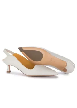 MARA BINI | SLINGBACK ABSATZ NAOMI COTTON WEIß New
