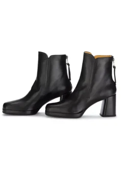 MARA BINI | STIEFELETTEN MIT ABSATZ ALMA LEDER SCHWARZ Sale