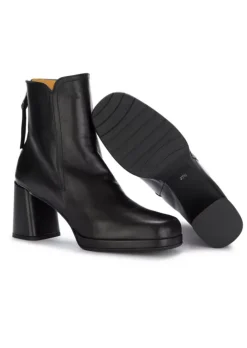 MARA BINI | STIEFELETTEN MIT ABSATZ ALMA LEDER SCHWARZ Sale