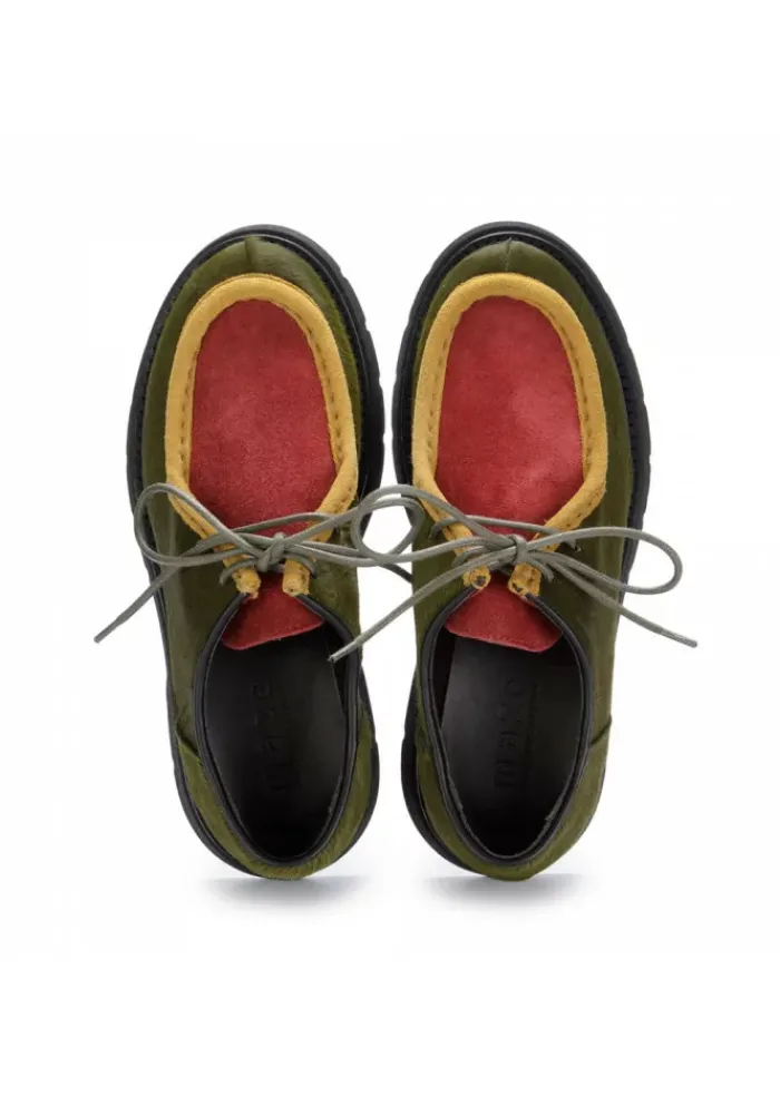 MAZE | CREEPER SCHUHE WILDLEDER UND CAVALLINO GRÜN ROT Online