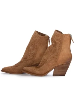 MIMMU' MIMMU' | TEXAN STIEFELETTEN CAMOSCIO CUOIO BRAUN New