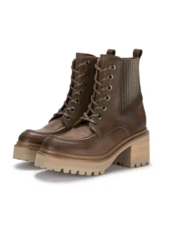 MJUS | ABSATZ SCHNÜRSTIEFELETTEN WILDLEDER BRAUN Fashion