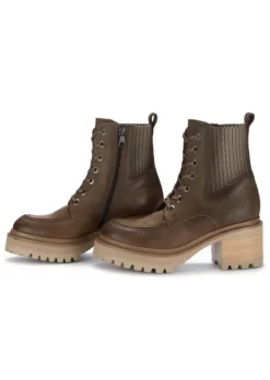 MJUS | ABSATZ SCHNÜRSTIEFELETTEN WILDLEDER BRAUN Fashion