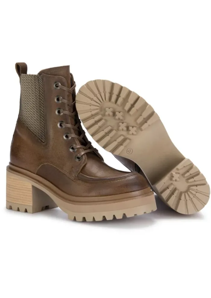 MJUS | ABSATZ SCHNÜRSTIEFELETTEN WILDLEDER BRAUN Fashion