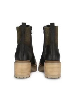 MJUS | ABSATZ STIEFELETTEN WILDLEDER DUNKELGRÜN Discount