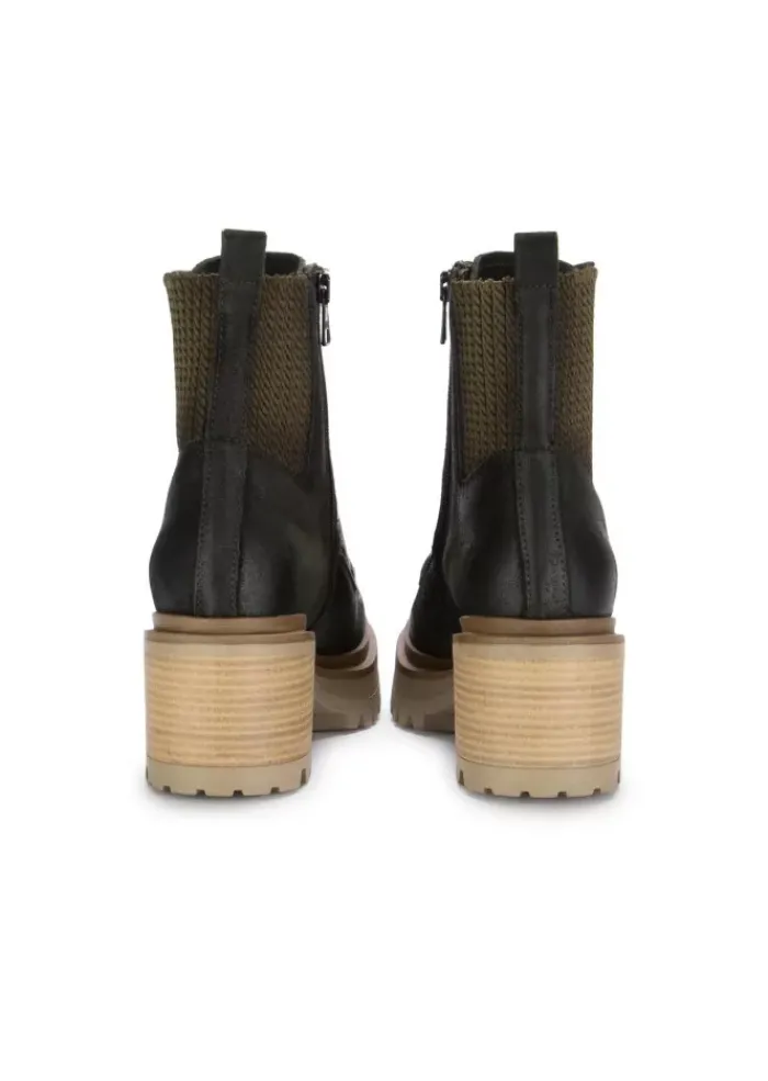 MJUS | ABSATZ STIEFELETTEN WILDLEDER DUNKELGRÜN Discount