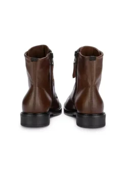 MJUS | SCHNÜRSTIEFELETTEN ZIP LEDER BRAUN Clearance