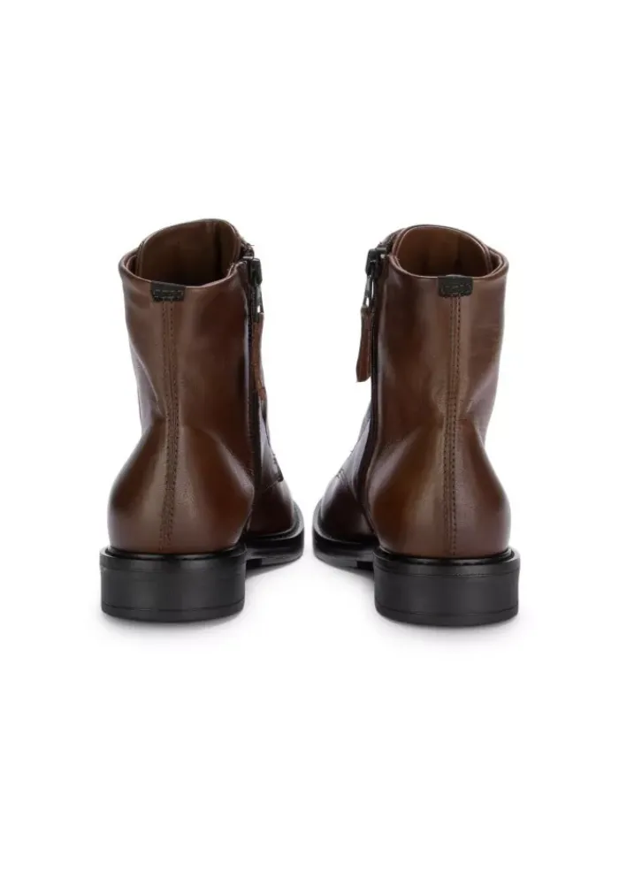 MJUS | SCHNÜRSTIEFELETTEN ZIP LEDER BRAUN Clearance