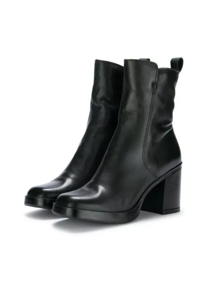 MJUS | STIEFELETTEN MIT ABSATZ LEDER DUNKELGRÜN Outlet