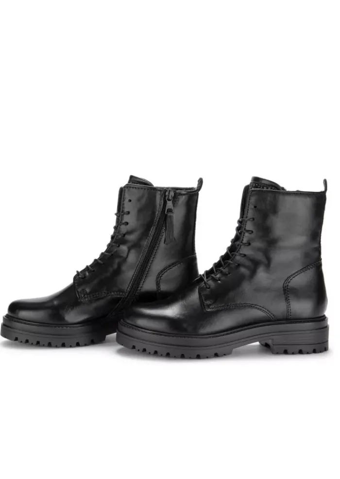 MJUS | STIEFELETTEN STRASS LEDER SCHWARZ New