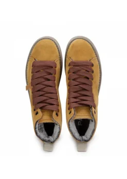 PANCHIC | HOHE SNEAKER WILDLEDER BRAUN GELB Fashion