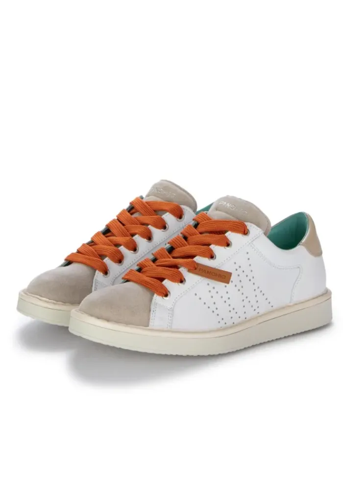 PANCHIC | SNEAKER LEDER WILDLEDER WEIß BEIGE Clearance
