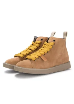 PANCHIC | STIEFELETTEN HELLBRAUNES WILDLEDER GELBE SCHNÜRSENKEL Online