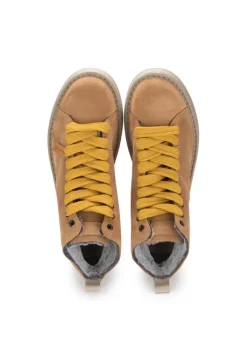 PANCHIC | STIEFELETTEN HELLBRAUNES WILDLEDER GELBE SCHNÜRSENKEL Online