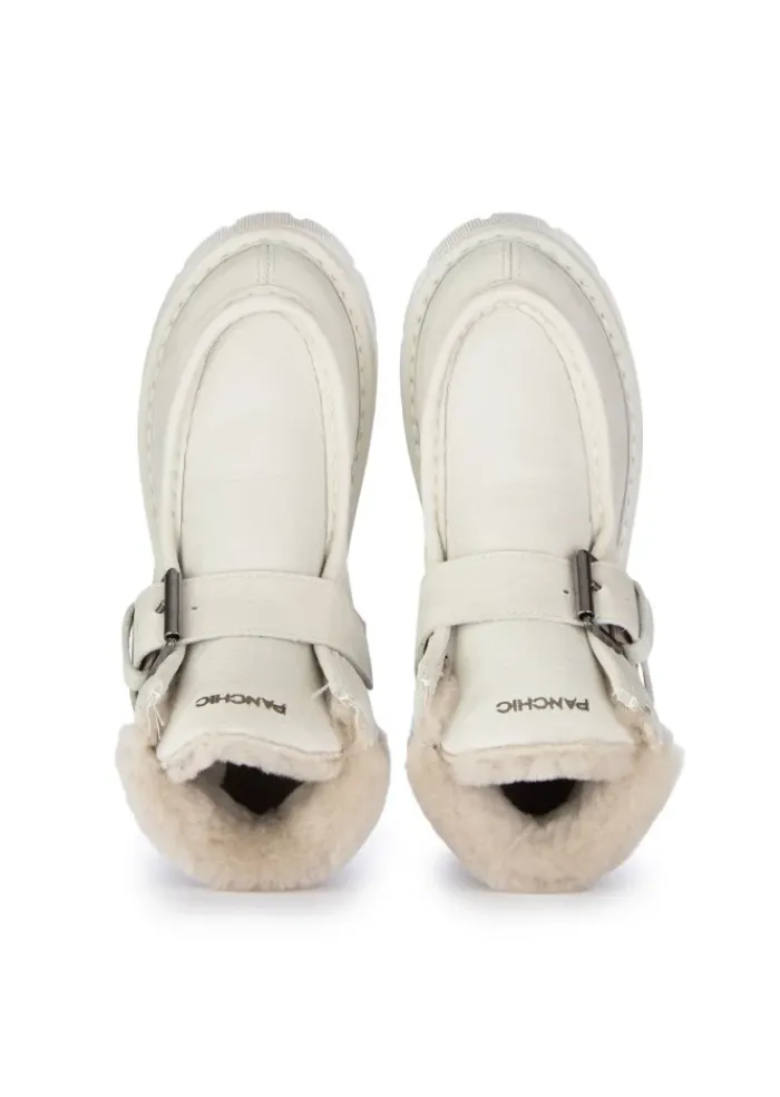 PANCHIC | STIEFELETTEN LEDER RIEMEN WEIß Hot