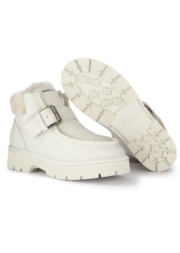 PANCHIC | STIEFELETTEN LEDER RIEMEN WEIß Hot