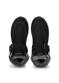 PANCHIC | STIEFELETTEN LEDER RIEMEN SCHWARZ Hot