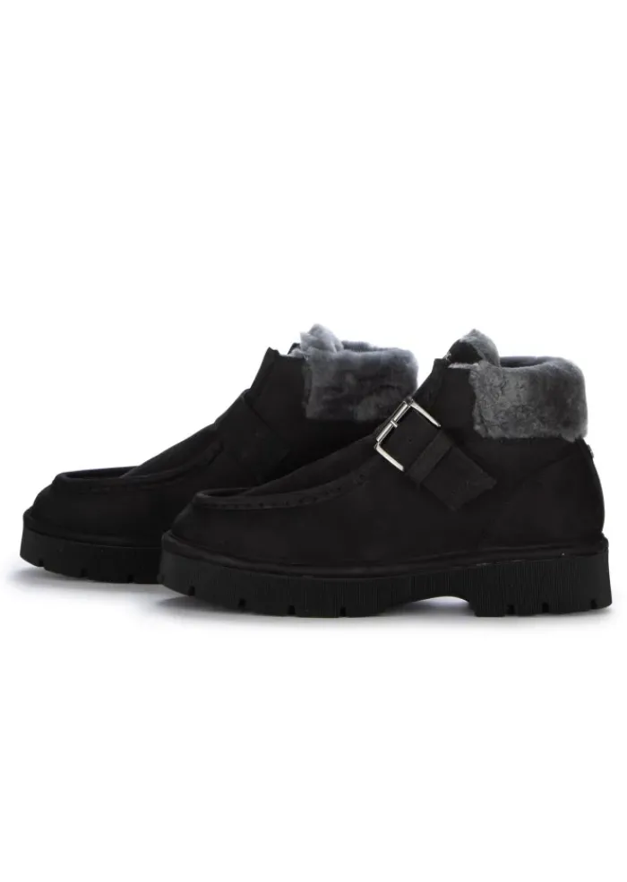 PANCHIC | STIEFELETTEN LEDER RIEMEN SCHWARZ Hot