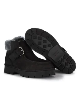 PANCHIC | STIEFELETTEN LEDER RIEMEN SCHWARZ Hot