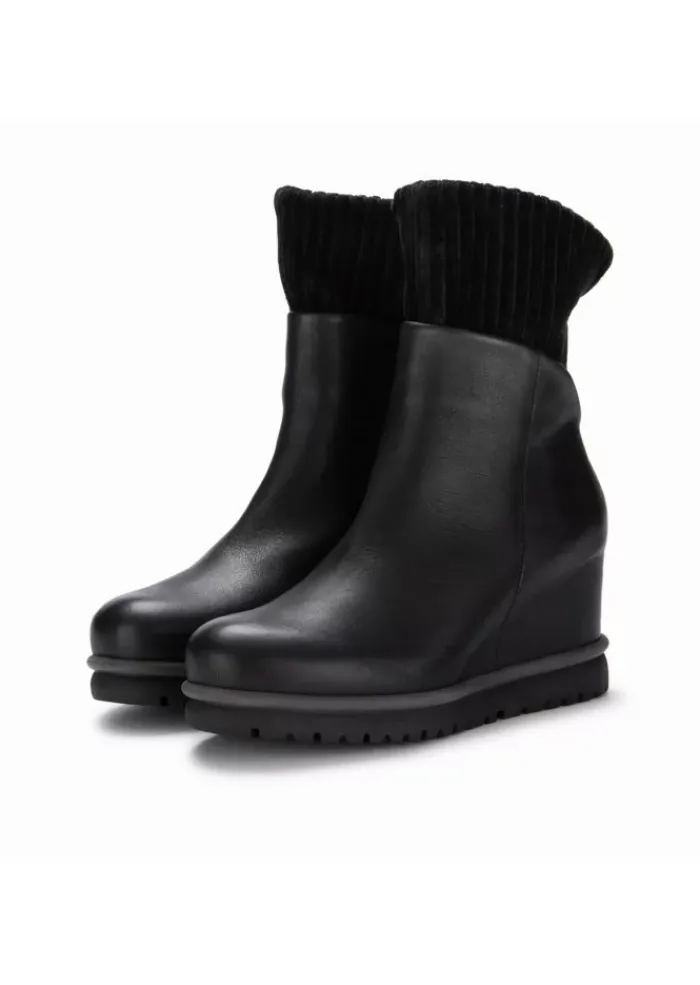 PATRIZIA BONFANTI | STIEFELETTEN JUN SAMT LEDER SCHWARZ Outlet