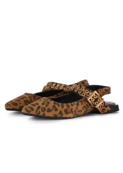 PIXY | SLINGBACK BALLERINAS TAN LEOPARD BRAUN SCHWARZ Fashion