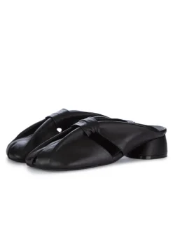 POEVE | MULES SANDALEN NAPPA CHIFFON SCHWARZ Best