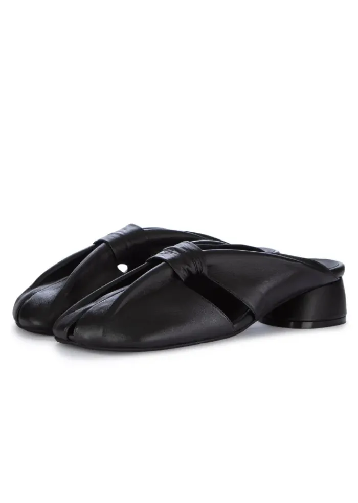 POEVE | MULES SANDALEN NAPPA CHIFFON SCHWARZ Best